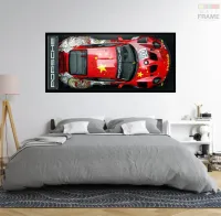 Quadro Decorativo Carro Esportivo Porsche 130x60 Moldura preta 2x2 cm - Foto 6
