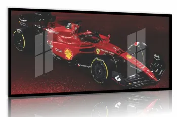 Quadro Decorativo Carro F1 Ferrari Gp 130x60 Moldura preta 2x2 cm