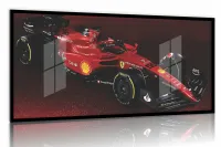 Quadro Decorativo Carro F1 Ferrari Gp 130x60 Moldura preta 2x2 cm