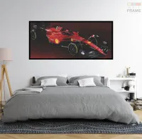 Quadro Decorativo Carro F1 Ferrari Gp 130x60 Moldura preta 2x2 cm - Foto 5
