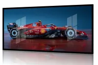 Quadro Decorativo Carro F1 Ferrari Gp Miami Corrida Azul 130x60 Moldura preta 2x2 cm - Foto 2