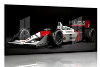 Quadro Decorativo Carro F1 Honda Marlboro Corrida 130x60 Moldura preta 2x2 cm