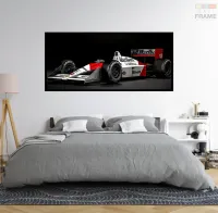 Quadro Decorativo Carro F1 Honda Marlboro Corrida 130x60 Moldura preta 2x2 cm - Foto 6