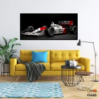 Quadro Decorativo Carro F1 Honda Marlboro Corrida 130x60 Moldura preta 2x2 cm - Foto 7