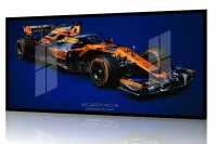 Quadro Decorativo Carro F1 MClaren MCL34 Corrida 130x60 moldura preta 2x2 cm - Foto 2