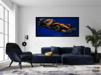 Quadro Decorativo Carro F1 MClaren MCL34 Corrida 130x60 moldura preta 2x2 cm - Foto 4