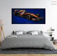 Quadro Decorativo Carro F1 MClaren MCL34 Corrida 130x60 moldura preta 2x2 cm - Foto 6