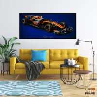 Quadro Decorativo Carro F1 MClaren MCL34 Corrida 130x60 moldura preta 2x2 cm - Foto 7
