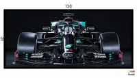 Quadro Decorativo Carro F1 Mercedes GP Corrida 130x60 Moldura preta 2x2 cm - Foto 3