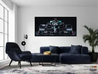 Quadro Decorativo Carro F1 Mercedes GP Corrida 130x60 Moldura preta 2x2 cm - Foto 4