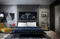 Quadro Decorativo Carro F1 Mercedes GP Corrida 130x60 Moldura preta 2x2 cm - Foto 5
