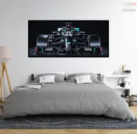 Quadro Decorativo Carro F1 Mercedes GP Corrida 130x60 Moldura preta 2x2 cm - Foto 6
