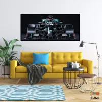 Quadro Decorativo Carro F1 Mercedes GP Corrida 130x60 Moldura preta 2x2 cm - Foto 7