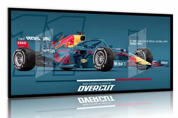Quadro Decorativo Carro F1 RedBull Racing Corrida 130x90 Moldura preta 2x2 cm