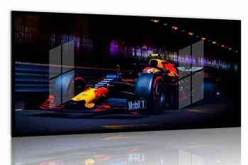 Quadro Decorativo Carro F1 Redull Pista Corrida 130x60 Moldura preta 2x2 cm