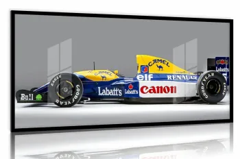 Quadro Decorativo Carro F1 Williams Corrida 130x60 moldura preta 2x2 cm