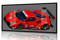 Quadro Decorativo Carro Ferrari 488 GTE 130x60 Moldura preta 2x2 cm - Foto 2