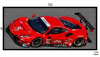 Quadro Decorativo Carro Ferrari 488 GTE 130x60 Moldura preta 2x2 cm - Foto 3