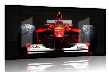 Quadro Decorativo Carro Ferrari F1 Frente Corrida 130x60 moldura preta 2x2 cm