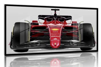 Quadro Decorativo Carro Ferrari Frente F1 Corrida Gp 130x60 preta 2x2 cm
