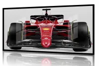 Quadro Decorativo Carro Ferrari Frente F1 Corrida Gp 130x60 preta 2x2 cm - Foto 2