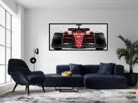 Quadro Decorativo Carro Ferrari Frente F1 Corrida Gp 130x60 preta 2x2 cm - Foto 4