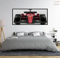 Quadro Decorativo Carro Ferrari Frente F1 Corrida Gp 130x60 preta 2x2 cm - Foto 6