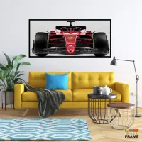 Quadro Decorativo Carro Ferrari Frente F1 Corrida Gp 130x60 preta 2x2 cm - Foto 7