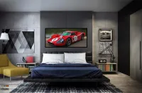 Quadro Decorativo Carro Ford GT40 1967 Corrida 130x60 moldura preta 2x2 cm - Foto 6
