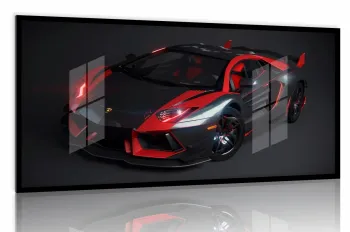 Quadro Decorativo Carro Lamborghini Aventador Armagedon 130x60 preta 2x2 cm