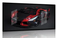Quadro Decorativo Carro Lamborghini Aventador Armagedon 130x60 preta 2x2 cm