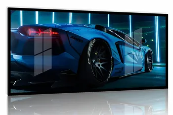 Quadro Decorativo Carro Lamborghini Aventador LP700-4 130x60 moldura preta 2x2 cm
