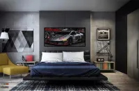 Quadro Decorativo Carro Lamborghini Huracan M2 130x60 Moldura preta 2x2 cm - Foto 5