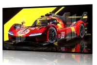 Quadro Decorativo Carro Marcas Ferrari corrida 130x60 Moldura preta 2x2 cm - Foto 2
