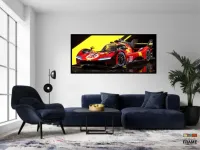 Quadro Decorativo Carro Marcas Ferrari corrida 130x60 Moldura preta 2x2 cm - Foto 4