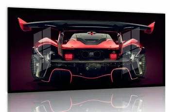 Quadro Decorativo Carro MC Laren Corrida 130x60 Moldura preta 2x2 cm