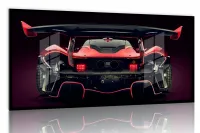 Quadro Decorativo Carro MC Laren Corrida 130x60 Moldura preta 2x2 cm