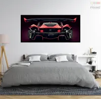 Quadro Decorativo Carro MC Laren Corrida 130x60 Moldura preta 2x2 cm - Foto 6