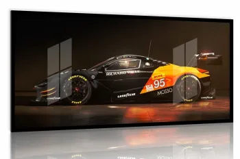 Quadro Decorativo Carro McLaren 720S GT3 sport 130x60 moldura preta 2x2 cm