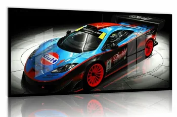 Quadro Decorativo Carro McLaren MP4-12C GTR 130x60 Moldura preta 2x2 cm