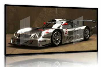 Quadro Decorativo Carro Mercedes Marcas 130x60 com moldura preta 2x2 cm