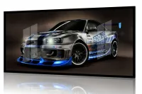 Quadro Decorativo Carro Nissan GTR  130x60 com moldura preta 2x2 cm - Foto 2