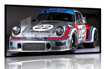Quadro Decorativo Carro Porsche Racing Marcas 130x60 Moldura preta 2x2 cm