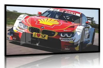 Quadro Decorativo Carro Potente BMW 130x60 com moldura preta 2x2 cm
