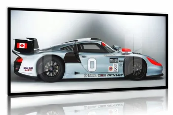 Quadro Decorativo Carro Potente Porsche 130x60 com moldura preta 2x2 cm