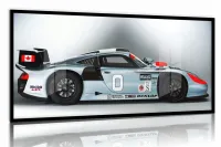 Quadro Decorativo Carro Potente Porsche 130x60 com moldura preta 2x2 cm