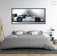 Quadro Decorativo Carro Potente Porsche 130x60 com moldura preta 2x2 cm - Foto 5