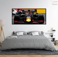 Quadro Decorativo Carro Redbull Aston Martin F1 130x60 moldura preta 2x2 cm - Foto 6