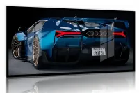 Quadro Decorativo Carro Soprt Japonês  130x60 moldura preta 2x2 cm