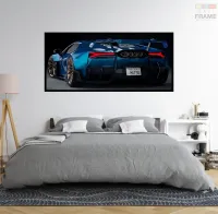 Quadro Decorativo Carro Soprt Japonês  130x60 moldura preta 2x2 cm - Foto 5